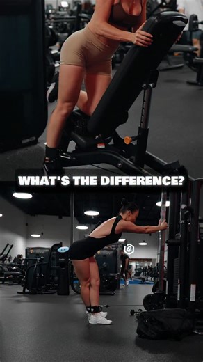 Chloe Jayne | Fitness/Nutrition Coach on Instagram: "WHAT’S THE DIFFERENCE? 🤔 Bench-Supported Glute Kickbacks vs Standing/Cable Kickbacks Both target the glutes, but here’s the breakdown 👉🏽 Bench-Supported Glute Kickback * Stable position → easier to focus on glute contraction * Can load heavier * High tension through the entire range → great for growth 👉🏽 Standing/Cable Kickback * Requires balance * Harder to push heavy without losing form * Great for activating glutes, but less tension at