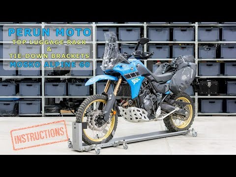 Installing Mosko Moto Alpine 60 on T7 - Perun Moto Top Rack Gen 2 & Tie-Down Brackets