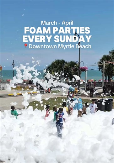 🫧 Sunday Foam Parties at Plyler Park! Looking for the ultimate family-friendly afternoon? Head down to Plyler Park on the Myrtle Beach Boardwalk for our Sunday Foam Parties! It’s free, outdoors, and the perfect way for the kids to burn off some energy right by the ocean. Every Sunday | 1:00 PM – 4:00 PM 🗓️ Mark Your Calendars: March 8, 22, 29 & April 12: Our signature Foam Party fun! 🫧 March 15: A special St. Patrick’s Day celebration featuring Green Foam and Leprechauns. ☘️ April 5: Our mass