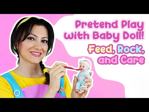 Pretend Play with Baby Doll! Feed, Rock, and Care | Learning to Talk for Toddlers