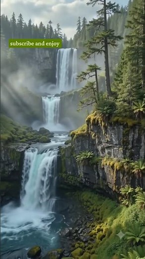 🌿Amazing Waterfall & Mountain River | Relaxing Nature Sounds | 4K HDR