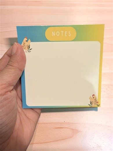 Square Chicken Note Pad - Farmhouse Desk Stationery - 4x4 Sturdy Memo Pad - Cute Hen and Rooster Message Pad - Gift for Bird Lovers - Etsy