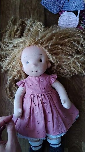 Waldorf inspired natural fiber art doll