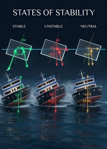 ⚖️ STATES OF VESSEL STABILITY: STABLE, UNSTABLE & NEUTRAL ⚖️