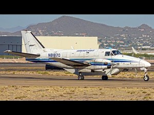 [4K] Beech 99 Airliner Landing at Tucson Int'l | Ameriflight 2924