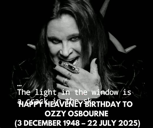 Today, Ozzy Osbourne, the Prince of Darkness a Metal God, is remembered on what would have been his 77th birthday. Though gone from the stage, his voice and monumental legacy, from the crushing riffs of 'Paranoid' to the anthems of 'Blizzard of Ozz', continue to define rock and roll and heavy metal. We celebrate the man who dared to bite the head off the darkness and filled the world with thunder. Rest in Heaven Great Metal God | Mk Mercs | Facebook