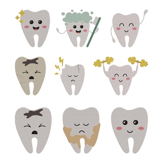 Tooth Dental Care Embroidery Design, Dental Care Kawaii Tooth Machine Embroidery File, 9 Design, 8 Size, Instant Download - Etsy