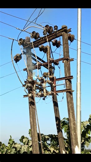 11Kv Line Short Circuit #shorts #shortsfeed #linework #Lineman #electrical