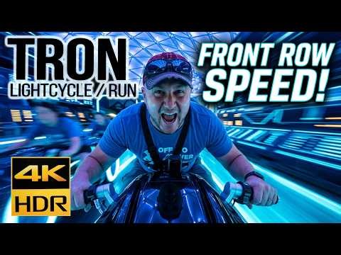 TRON Lightcycle Run Front Row POV Disney's Magic Kingdom in 4K HDR!