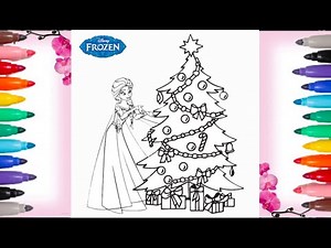 Elsa Christmas Coloring Pages / Frozen Elsa ❄️🎄