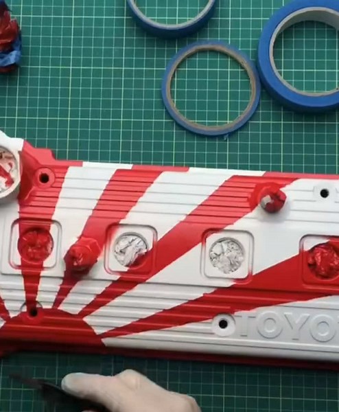 Old but gold! #fyp #custom #satusfying #paint #hydrodipping #foryou #viralvideos #treanding #tik_tok #explore #tik #red #risingsun