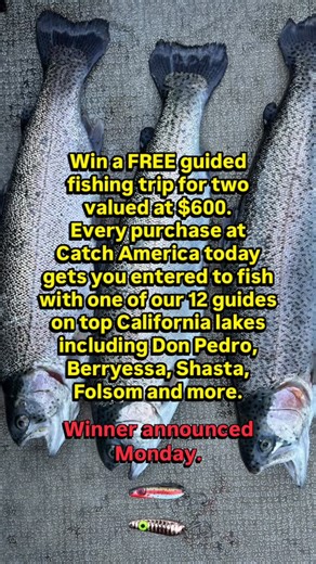 This is it. Last call. 🚨 Every Catch America purchase today enters you to win a $600 guided fishing trip for two on some of California’s best waters. Winner announced Monday. | Catch America