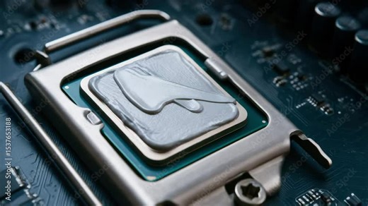 Thermal paste on computer processor enhances heat transfer technology for efficient cooling and improved engineering performance