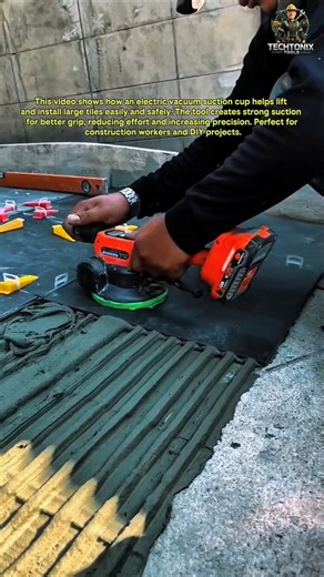 Amazing Tile Installation Tool You Must See! Electric Vacuum Suction Cup in Action