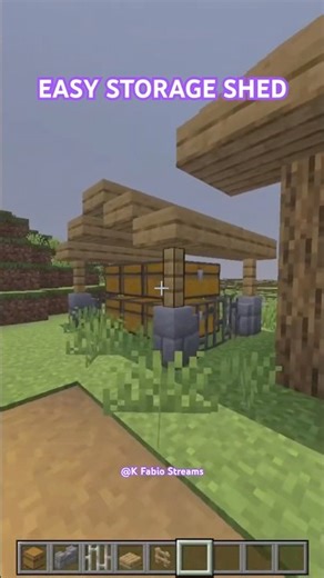 Minecraft Easy Storage Shed Build #minecraft #minecraftshorts #fyp #viral #gaming #ps5 #shorts