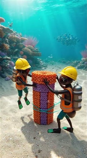 Small Ants Building the Great Barrier Reef Underwater Tiny Ocean Architects #viral #ytshorts #shorts