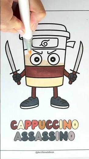 How to color Cappuccino Assassino | Coloring book in Bio #shorts