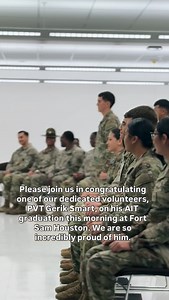 Please join us in congratulating one of our dedicated volunteers, PVT Gerik Smart, on his AIT graduation this morning at Fort Sam Houston. We are so incredibly proud of him. #leader #soldier #thankyou | Walk Among Heroes
