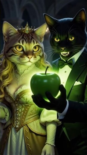 beautiful 3D cat princess, front view, big expressive eyes, long golden curly hair,