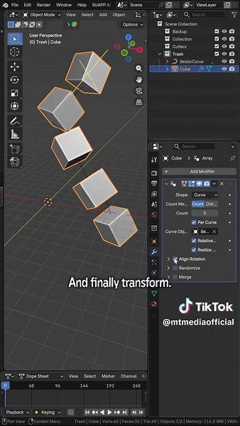 Blender 5.0 is in Beta phase. There will be 6 new Geometry Nodes based modifiers. Here's the second one of them! 🙈 #blender3d