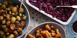 Roast Potatoes, Sprouts and Bacon Traybake