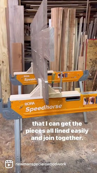 Vertical clamping solution for panel glue ups #woodworking #table #woodshop