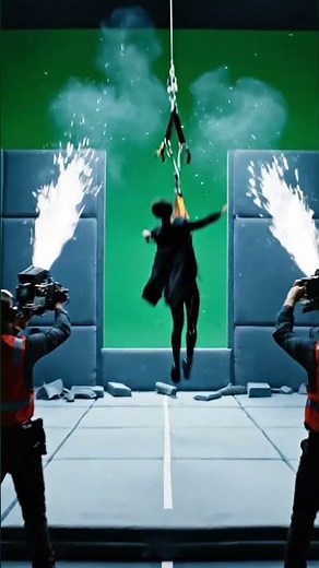 🕶️⚡🥋 Behind The Scenes TRINITY OPENING FLYING KICK (THE MATRIX) #matrix #shorts #behindthescenes