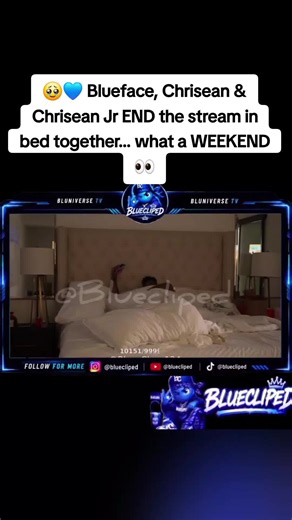 And THAT’S how the stream ends. 😳💙 Blueface, Chrisean & Chrisean Jr all together in bed after one of the wildest weekends we’ve watched unfold. From the surprise Blueface & Chrisean reunion, performing together, getting pulled over, Blue spending time with JR, family time and all those affectionate moments in the car… they’re now ending the stream together as a family. 🥹👀 Bluecliped Fam… did ANYBODY predict this is where we’d end up when this stream started?! 😭🍿 #Blueface #Chrisean #Chrise