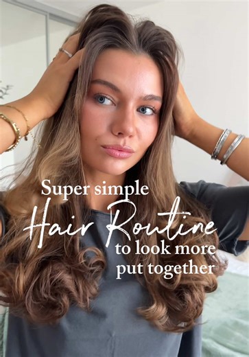 10/15 min hair routine to feel more put together 🤍 Favourite lazy girl routine when I can’t be bothered to do a blow dry or use my Dyson - this is the next best thing and only takes me about 10/15mins so I can easily pop it into my morning routine 🌝 Using: ✨ heat protection from @VO5 ✨ smoothing cream from @Bed Head by TIGI ✨ @Dyson UK airwrap to dry my hair ✨ @ghd gold straighteners to style #hairrountine #ghd #easyhairtutorial #hairstylehacks #hairtok