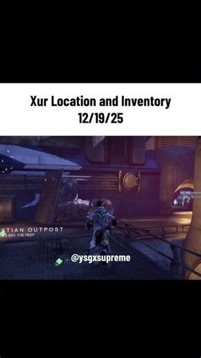 Destiny 1 Xur Location 12/19/25
