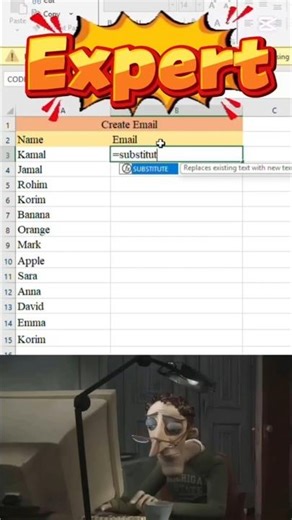 Excel Expert Trick | Create Emails from Names in Excel | Office Excel Pro