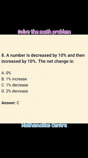 Solve the percentage problem #ssccgl #viralreels #sscmath | Mathematics Centre