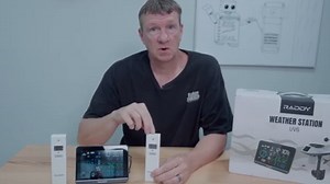 Raddy UV-6 Professional Weather Station with 6" VA Display and Outdoor Sensor, Wireless Indoor Outdoor Temperature & Humidity Monitor, Atomic Clock, UV & Light Index, Wind Speed, Rain Gauge