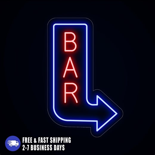 Large Arrow Neon Led Bar Signs: Exterior Open Directional Signs, Lighted Bar Signs Exterior Open Sign, Led Bar Neon Outdoor Signs - Etsy