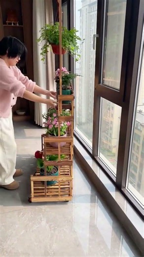 Movable Multi-Tier Plant Stand | Indoor & Outdoor Garden Solution#gardenfurniture #garden #backyard