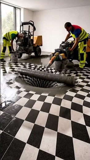 This Epoxy Floor Creates a Black Hole Illusion #diy #renovation #satisfying