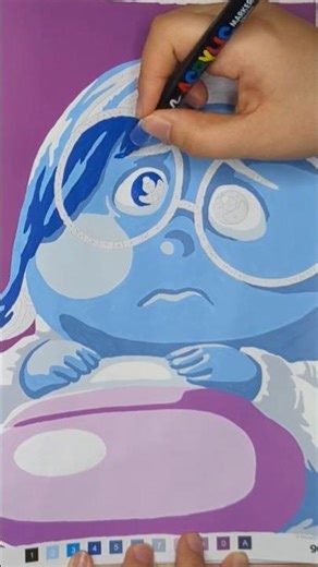 Sadness Inside Out color with me! Disney Mystery Color #coloringbook #insideout #sadness