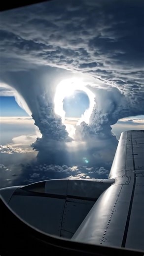 Flying above the clouds and spotted this rare sight—two massive cloud formations connecting in the distance, like a bridge in the sky. The storm shifts and pulses between them, glowing with energy. ☁️⚡✈️ Click the link on my bio to create videos like this. Made with AI #fblifestyle #cloudscape #stormclouds #aerialview #planespotting #surrealviews #aiart #skybridge | Earth Impacts