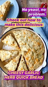 23K views · 90 reactions | Sharp cheddar makes this quick bread irresistable! Follow along as our Culinary Assistant/Test Cook Josh shows you how to make this perfect side. Get the full recipe for Cheesy Garlic Quick Herb Bread: https://trib.al/fWwI4un | Taste of Home | Facebook