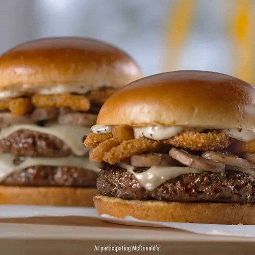 Introducing the seasoned, savory and satisfying Mushroom & Swiss Burger. It's the newest flavor in the Signature Crafted Recipes collection. | McDonald's
