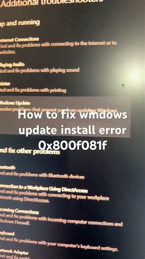 How to fix windows update install error 0x800f081f