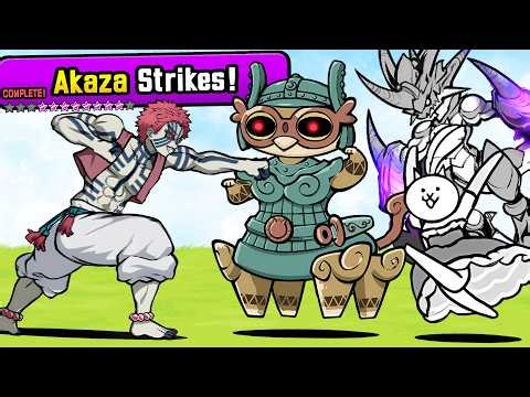 Defeating MAX Level Akaza! (Battle Cats Demon Slayer Collab)