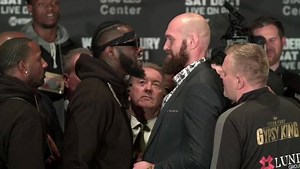 1.1M views · 9.5K shares | This Deontay Wilder vs. Tyson Fury face-off escalated quickly  | All the Smoke Boxing | Facebook