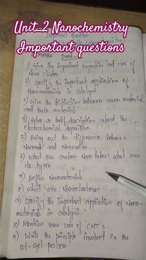 Unit2 Nanochemistry important questions B.E &B.Tech