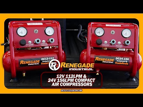 Renegade Industrial 12V 112LPM & 24V 156LPM Compact Air Compressors (DC12-112/DC24-156)