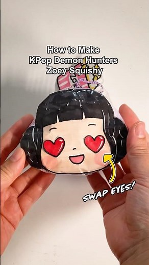 DIY How to make ✨ KPop Demon Hunters ✨ Zoey Paper squishy (Swap Eyes!👀) 💖 #KPDH #diy #papercraft