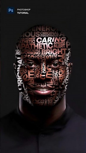 Mind-Blowing Face Text Portrait in Photoshop 🎨 Easy Tutorial 🤯#shorts