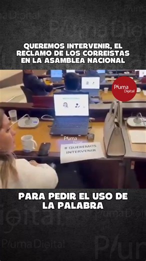 Queremos INTERVENIR el cartel de los CORREISTAS para pedir el uso de la palabra en la Asamblea | Pluma Digital