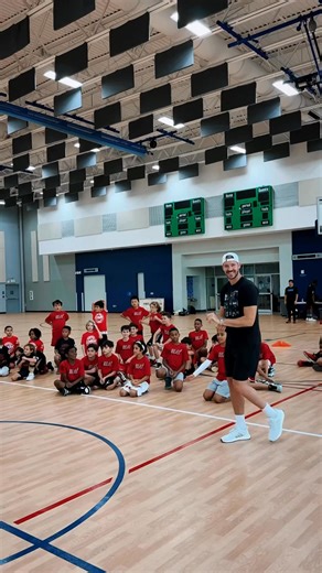 Look who stopped by Jr. HEAT camp to sink a half-court shot! 👀🐉 | Miami Heat