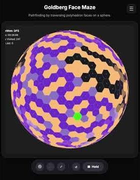 DFS Solving a Maze on a 3D Soccer Ball! ⚽️🧩 Goldenburg Spear